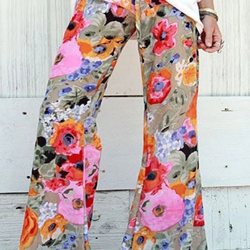 Women Holiday Long Pants Fashion Wide Leg Trouser 2024 - Picture 3 of 4